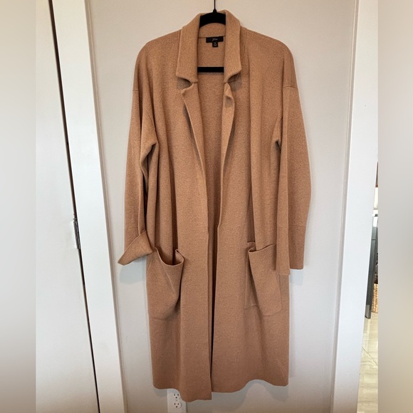 J. Crew Camel Open Front Long Cardigan Medium - Picture 1 of 5